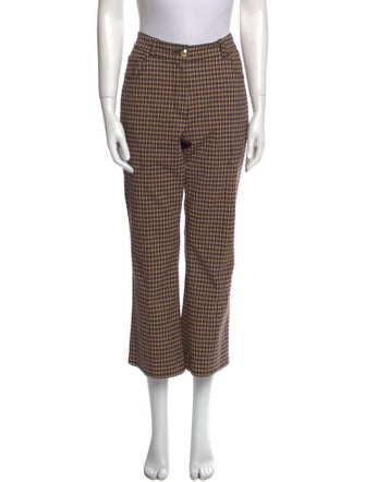 Derek Lam 10 Crosby Plaid Print Wide Leg Pants