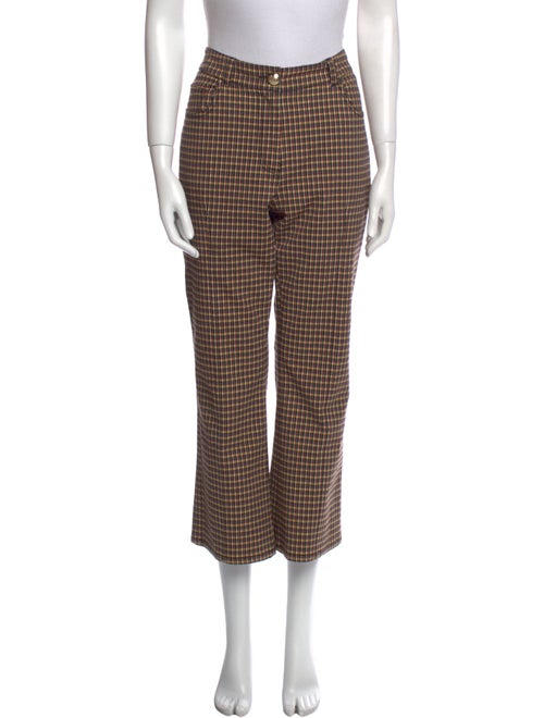 Derek Lam 10 Crosby Plaid Print Wide Leg Pants