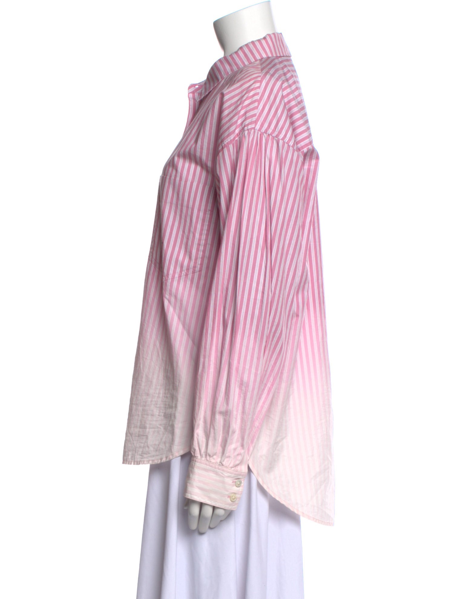 Derek Lam 10 Crosby Striped Long Sleeve Button-Up Top