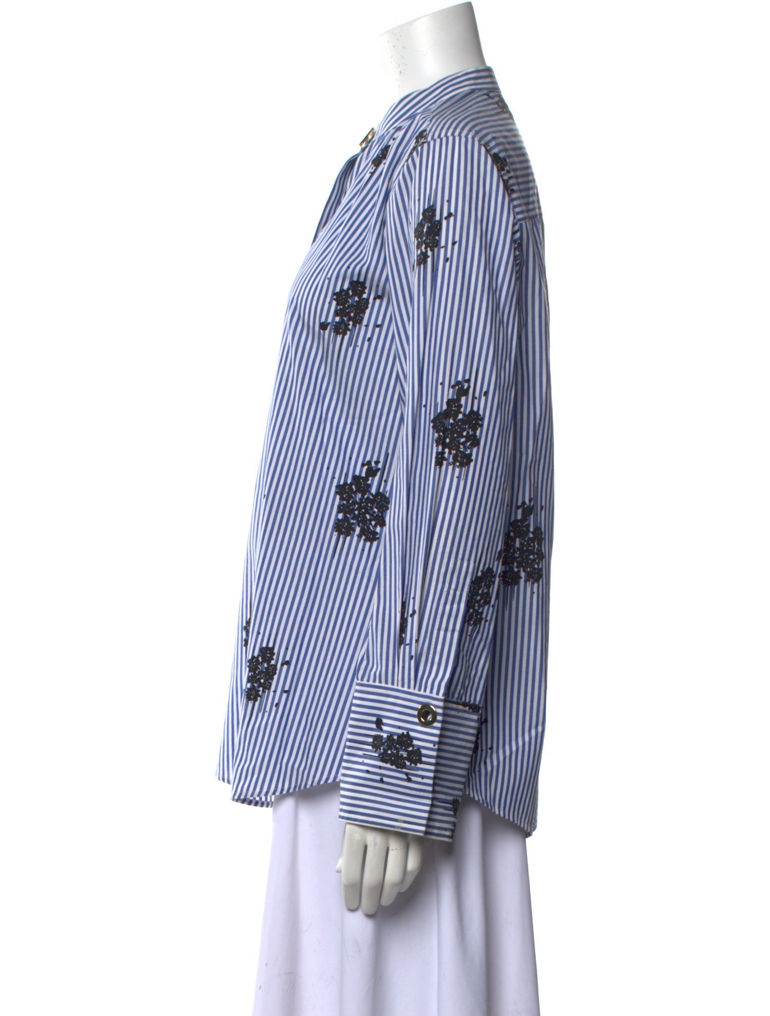 Derek Lam 10 Crosby Striped Long Sleeve Button-Up Top