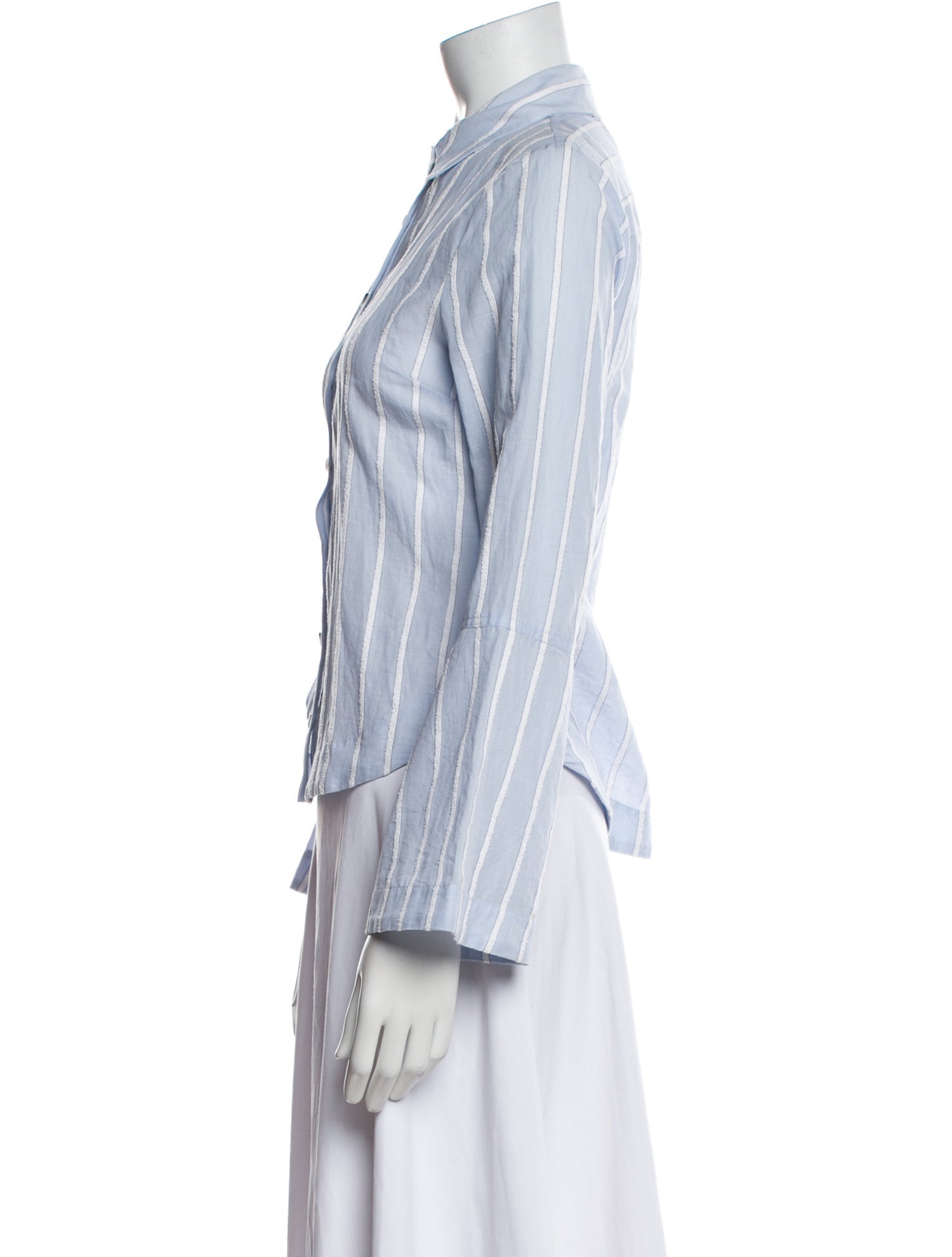 Derek Lam 10 Crosby Striped Long Sleeve Button-Up Top