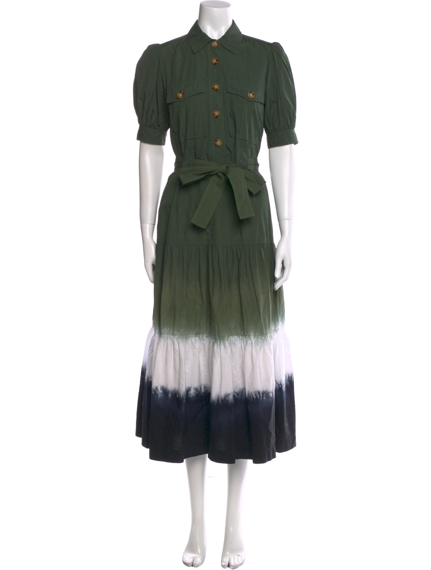 Derek Lam 10 Crosby Tie-Dye Print Long Dress