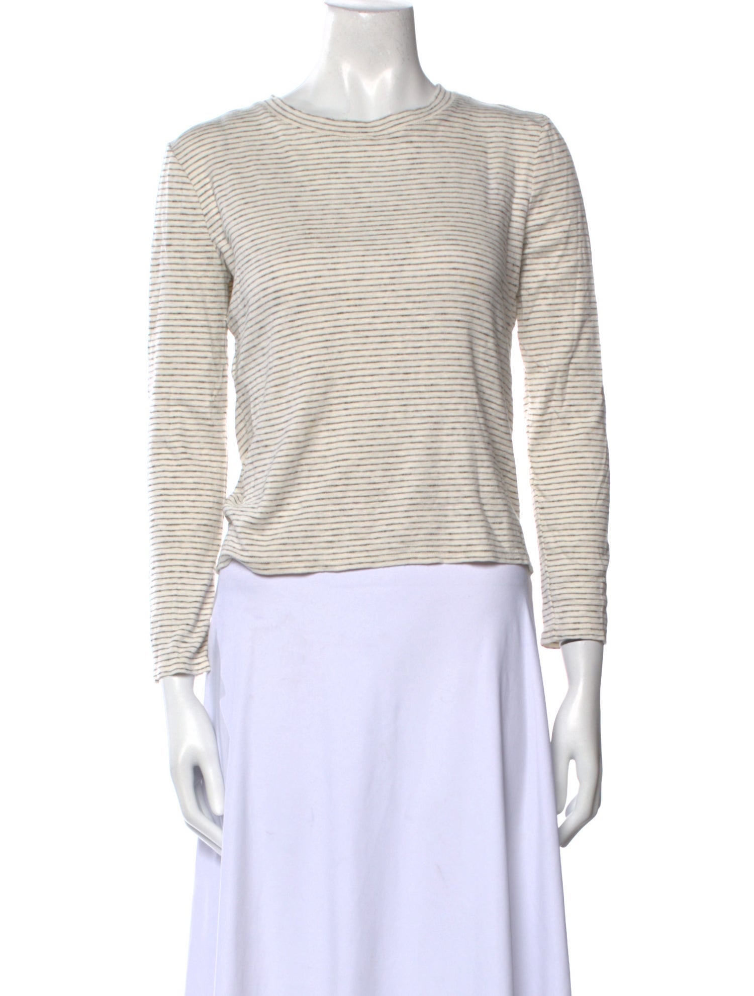 Derek Lam 10 Crosby Crew Neck Three-Quarter Sleeve Top