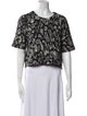 Derek Lam 10 Crosby Printed Scoop Neck Crop Top