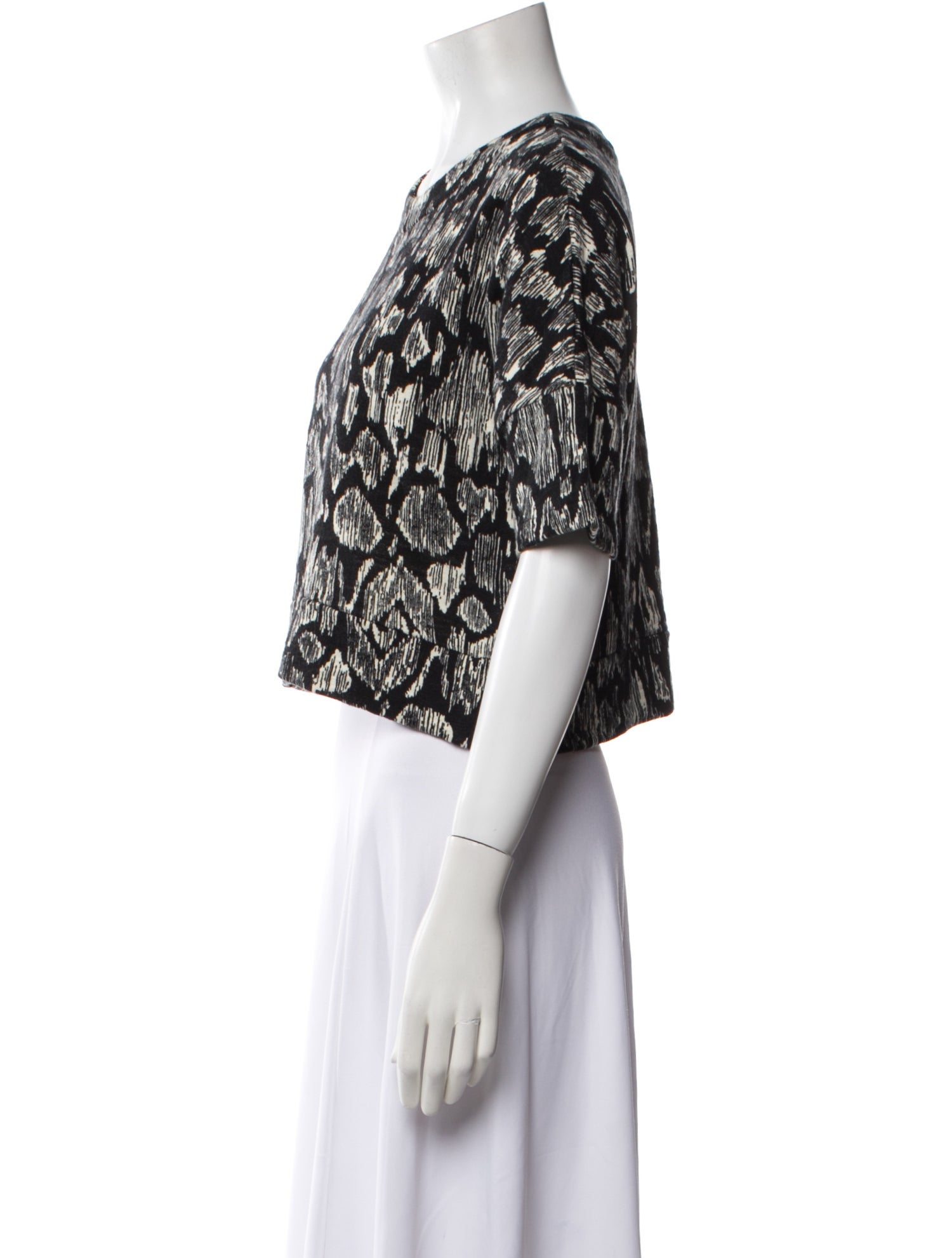 Derek Lam 10 Crosby Printed Scoop Neck Crop Top