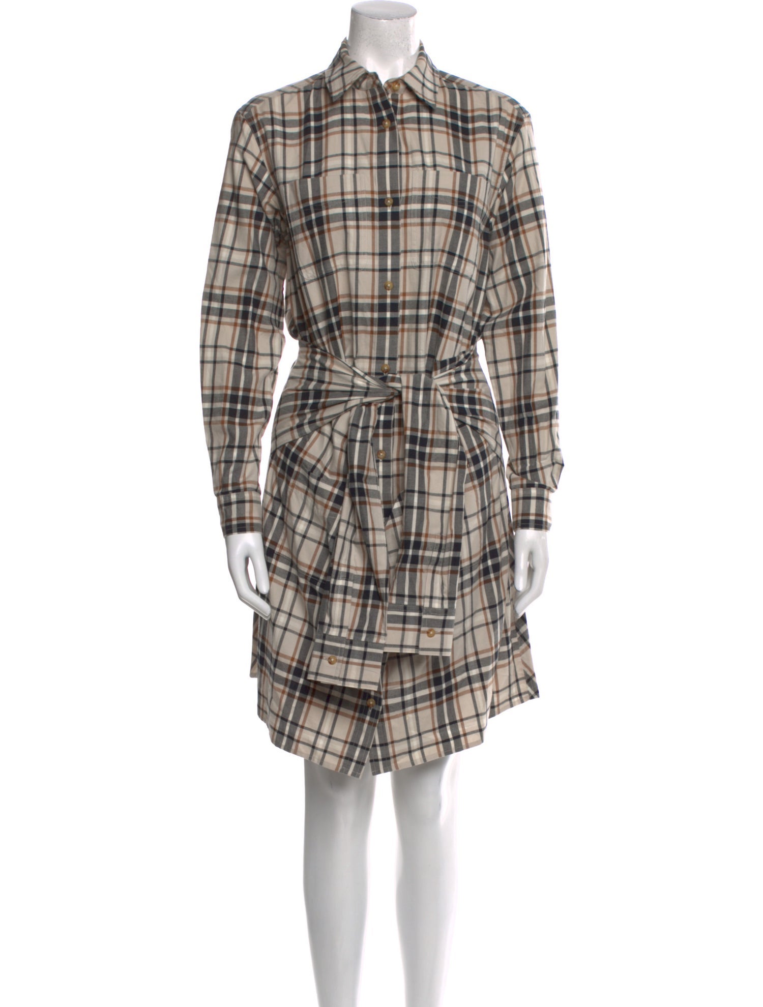 Derek Lam 10 Crosby Plaid Print Mini Dress