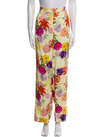 Derek Lam 10 Crosby Floral Print Wide Leg Pants