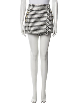 Derek Lam 10 Crosby Plaid Print Mini Shorts