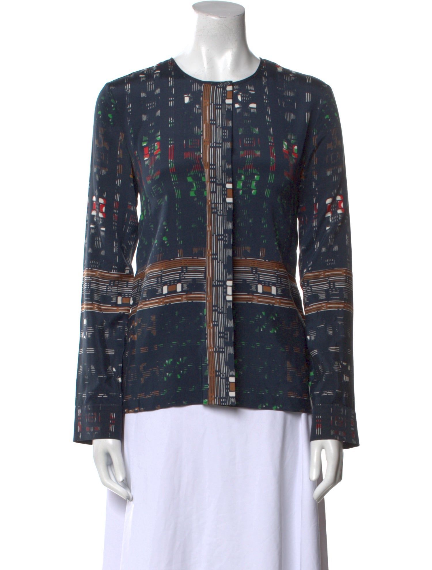 Derek Lam 10 Crosby Silk Printed Blouse