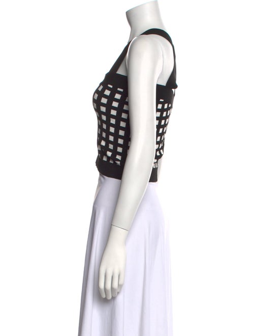 Derek Lam 10 Crosby Plaid Print Square Neckline Crop Top