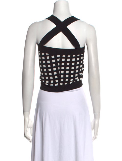 Derek Lam 10 Crosby Plaid Print Square Neckline Crop Top