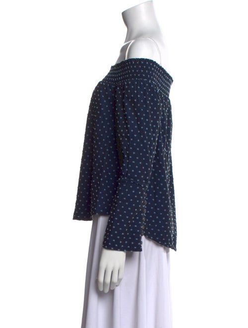 Derek Lam 10 Crosby Printed Off-The-Shoulder Blouse