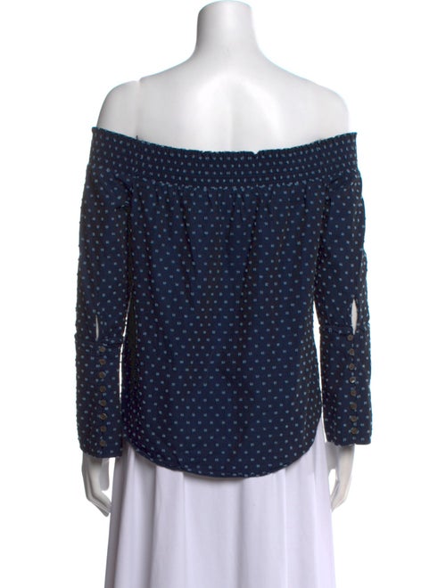 Derek Lam 10 Crosby Printed Off-The-Shoulder Blouse
