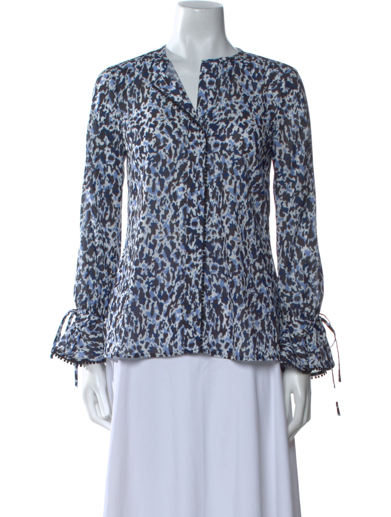 Derek Lam 10 Crosby Printed V-Neck Blouse