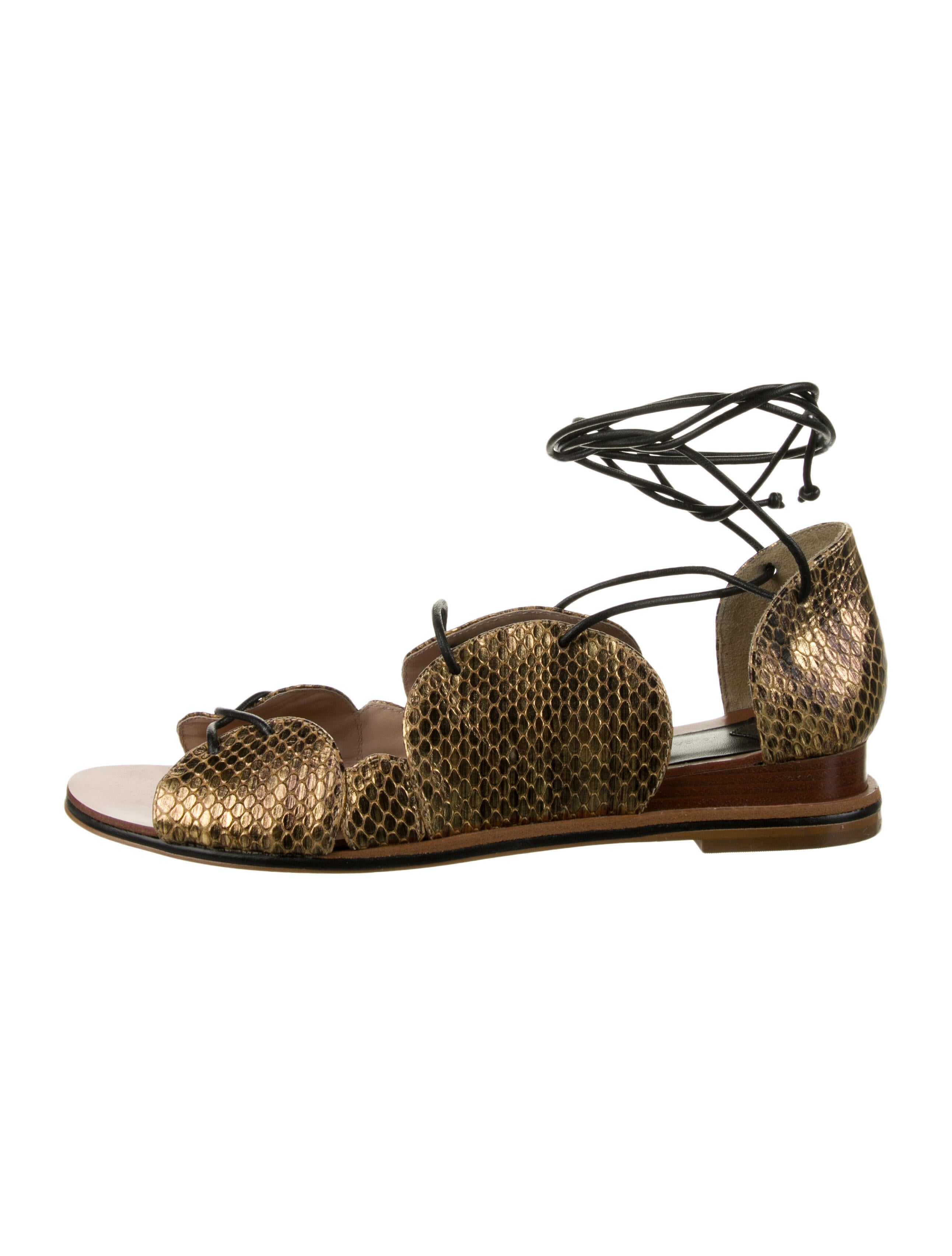 Derek Lam 10 Crosby Leather Animal Print Gladiator Sandals