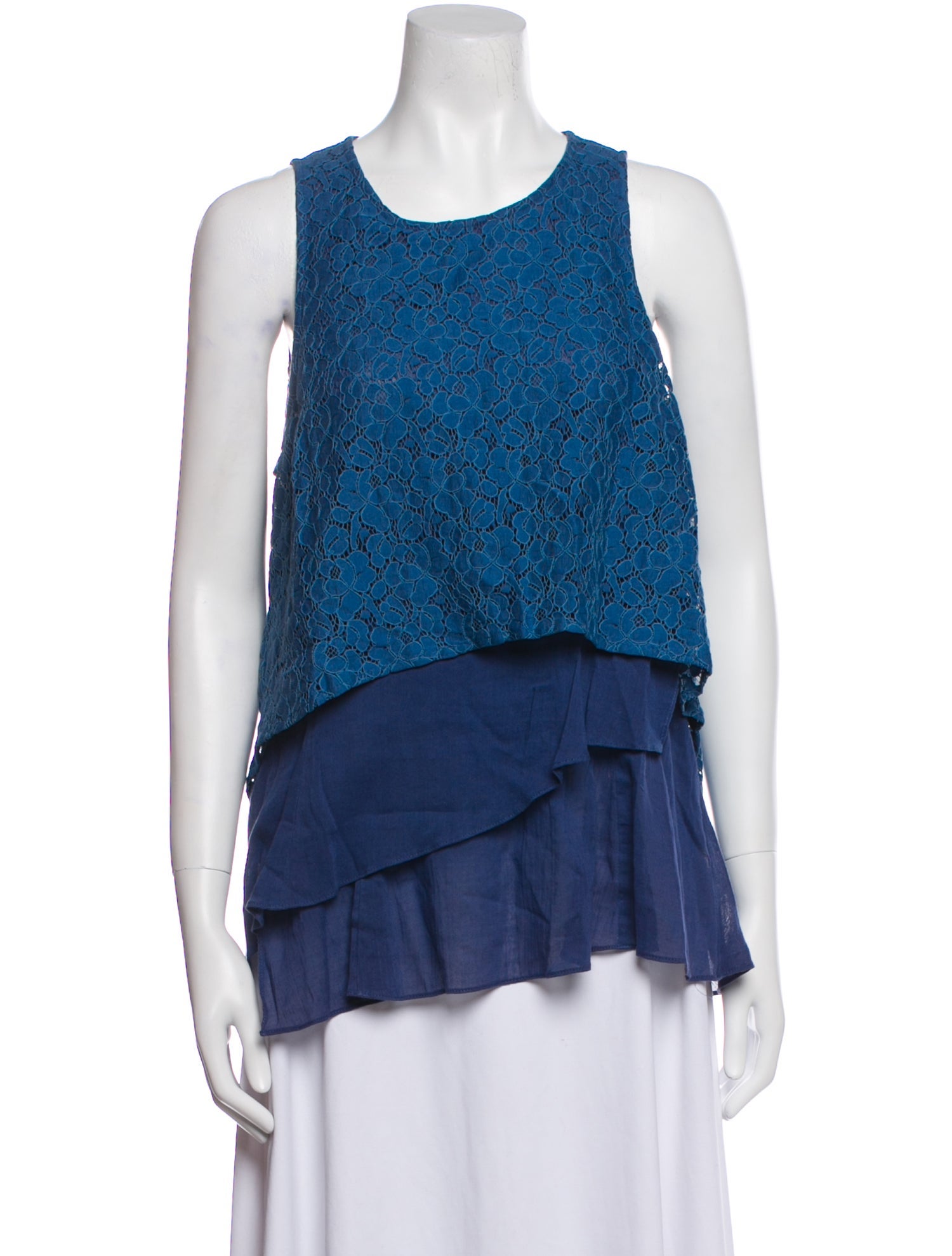 Derek Lam 10 Crosby Lace Pattern Scoop Neck Top w/ Tags