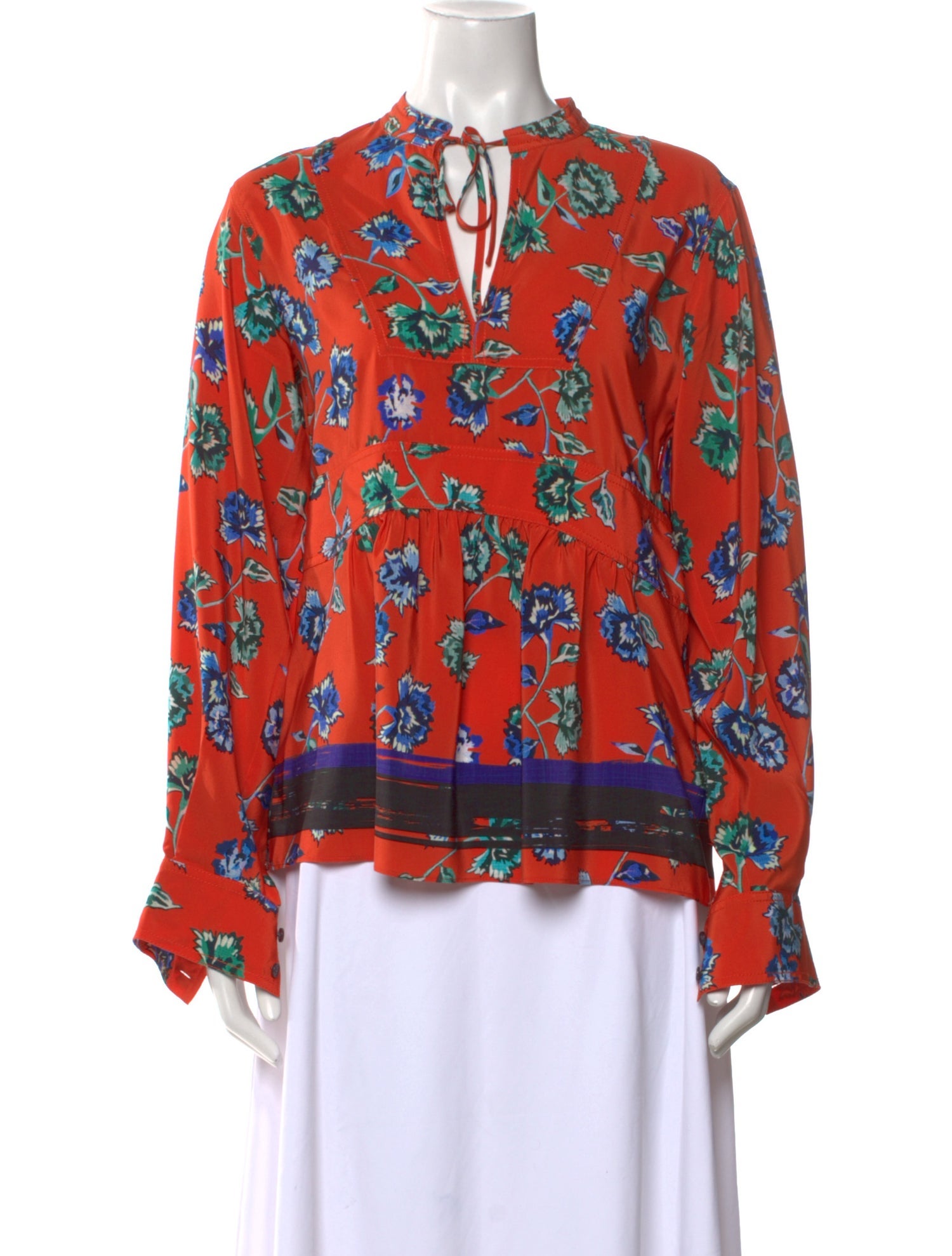 Derek Lam 10 Crosby Silk Floral Print Blouse