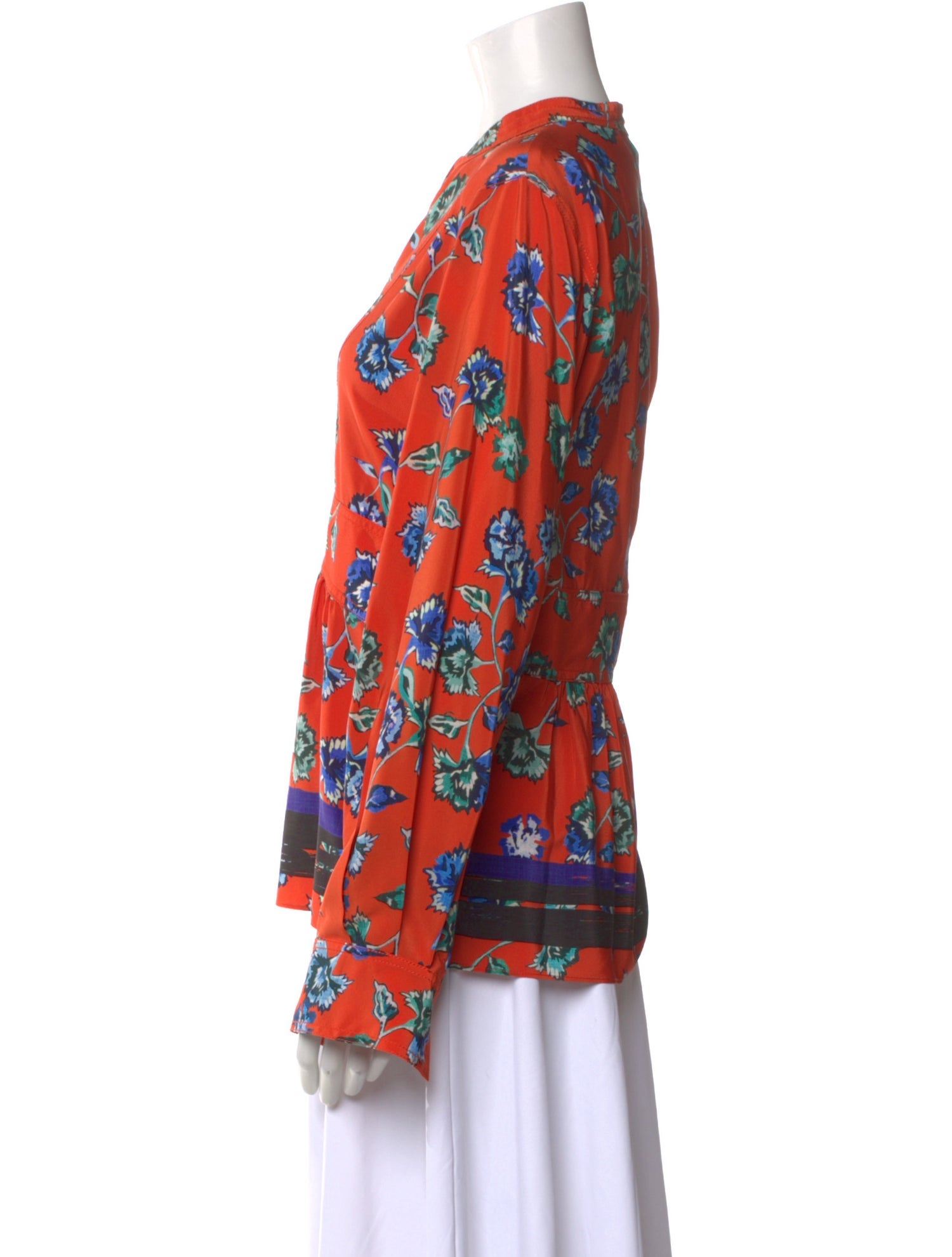 Derek Lam 10 Crosby Silk Floral Print Blouse