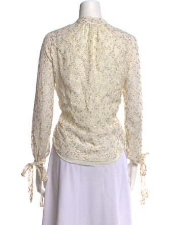 Derek Lam 10 Crosby Silk Printed Top