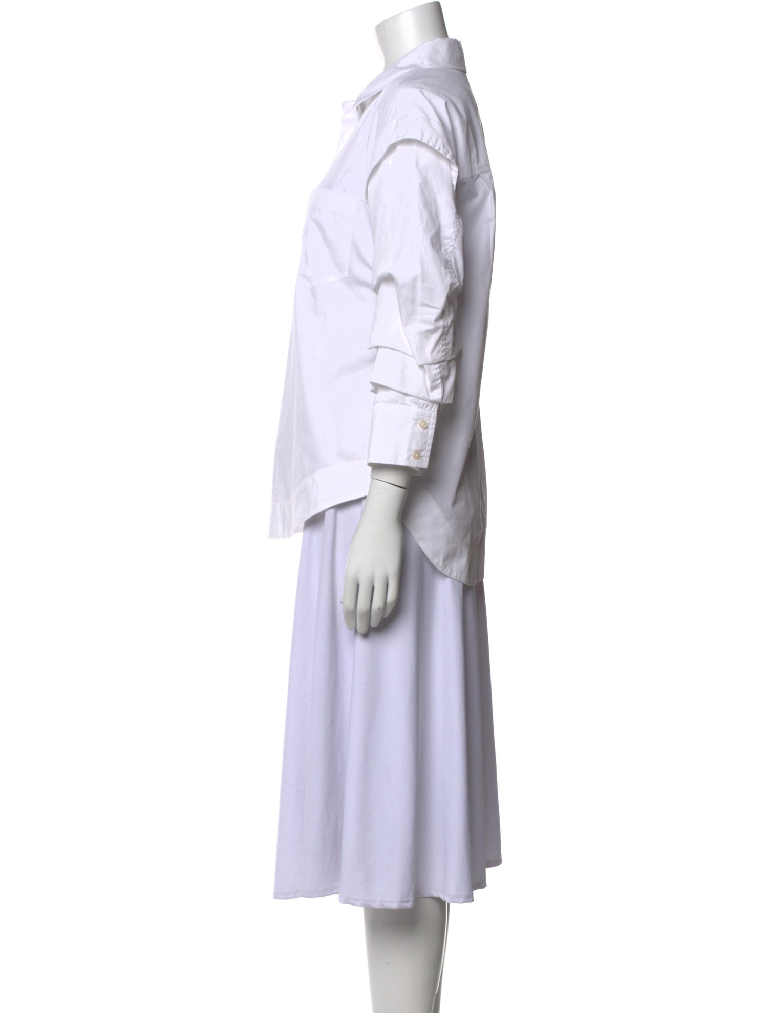 Derek Lam 10 Crosby Three-Quarter Sleeve Button-Up Top