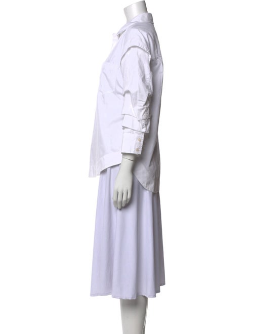 Derek Lam 10 Crosby Three-Quarter Sleeve Button-Up Top