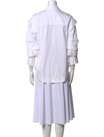 Derek Lam 10 Crosby Three-Quarter Sleeve Button-Up Top