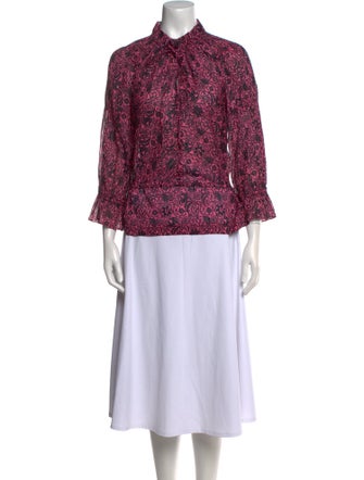 Derek Lam 10 Crosby Printed Mock Neck Blouse