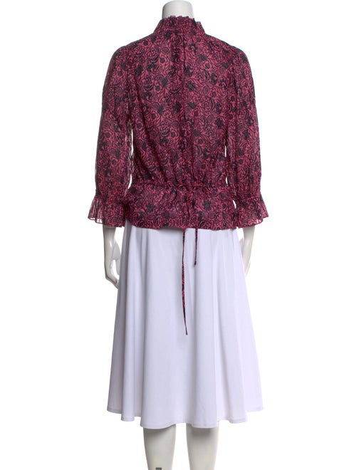 Derek Lam 10 Crosby Printed Mock Neck Blouse