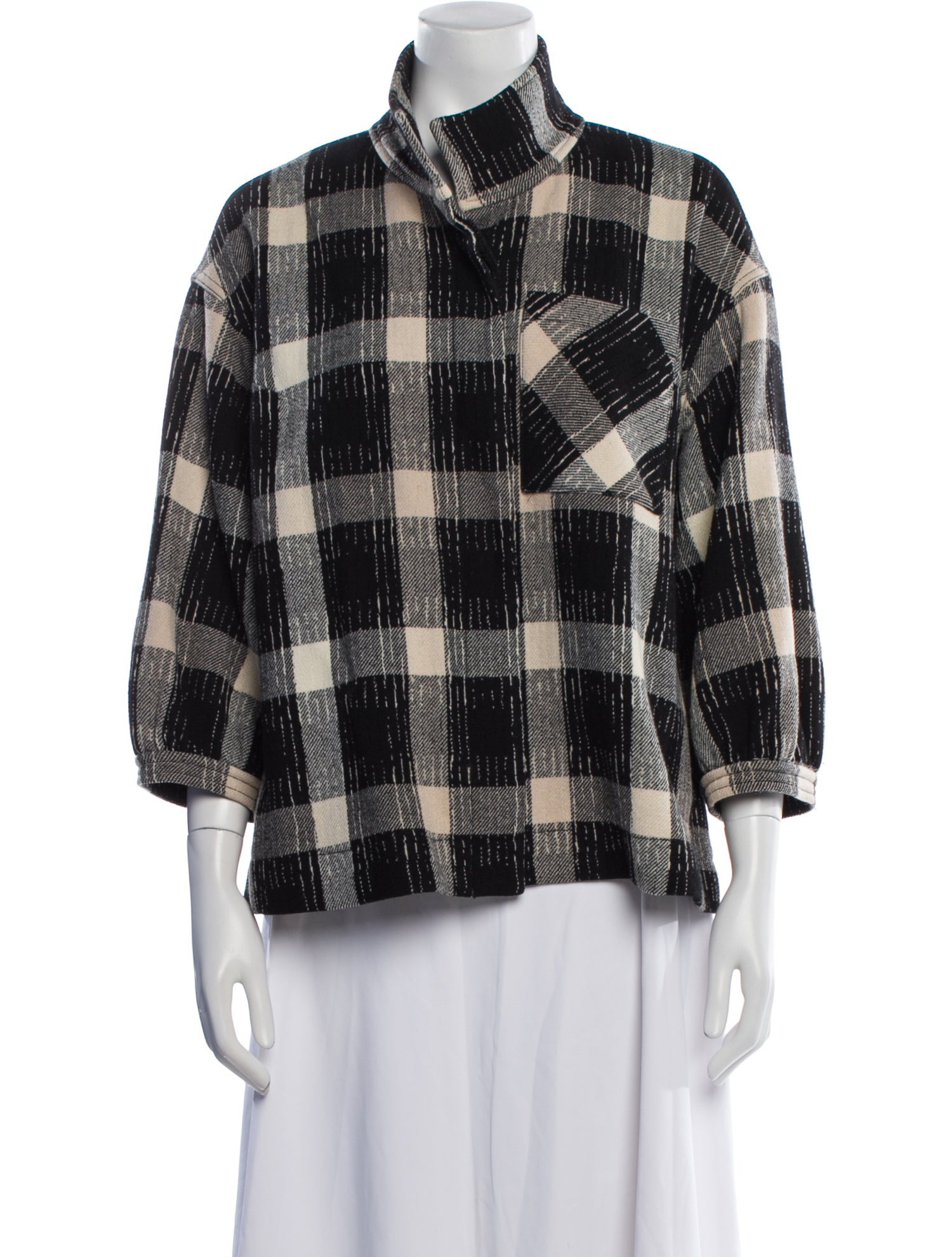 Derek Lam 10 Crosby Wool Plaid Print Jacket