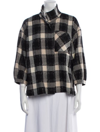 Derek Lam 10 Crosby Wool Plaid Print Jacket