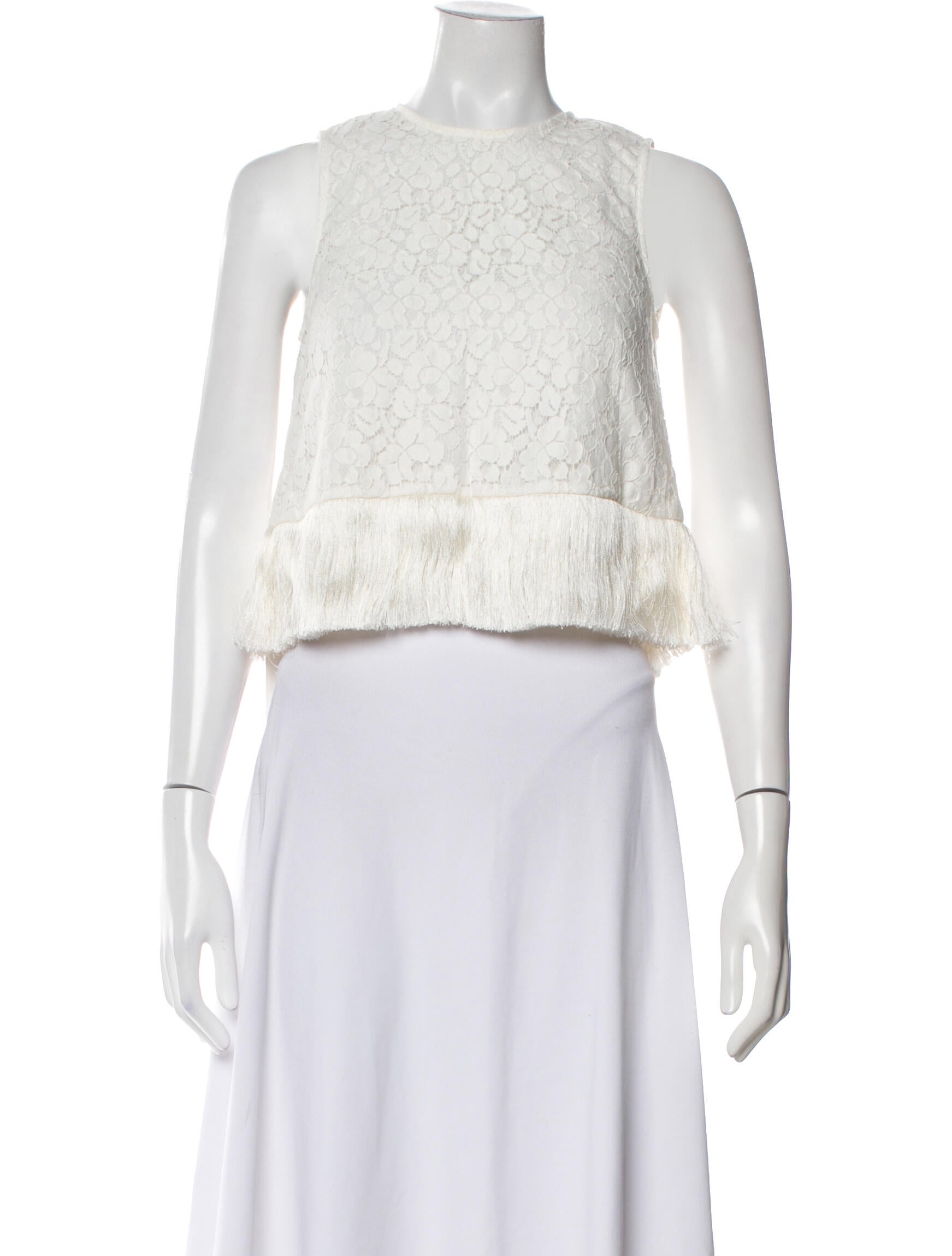 Derek Lam 10 Crosby Crew Neck Sleeveless Crop Top
