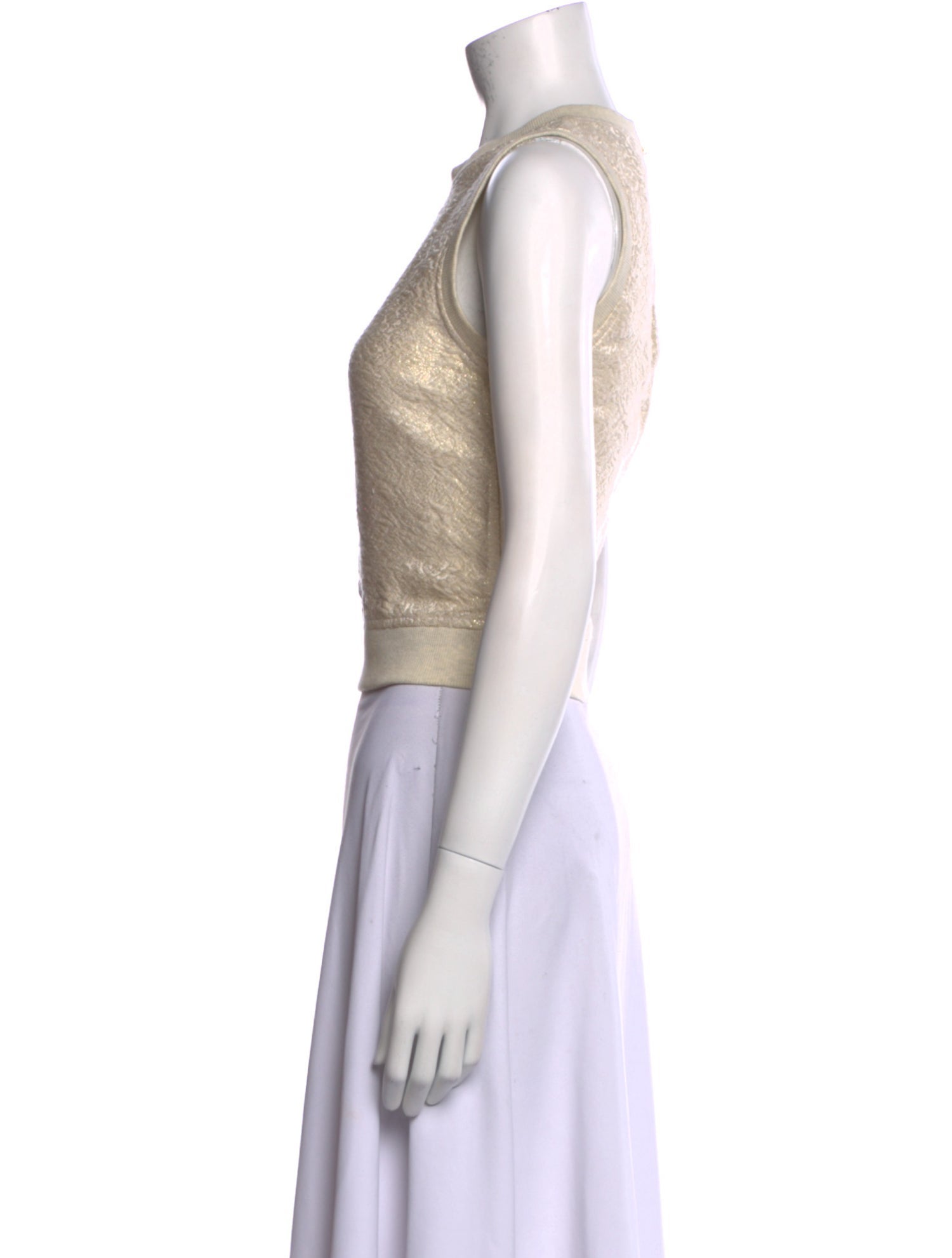 Derek Lam 10 Crosby Crew Neck Sleeveless Crop Top