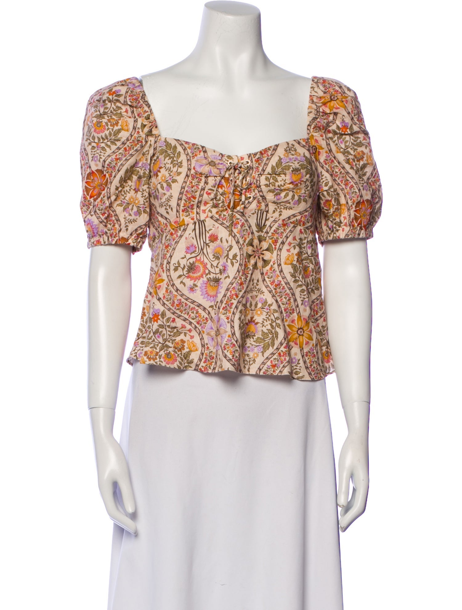Derek Lam 10 Crosby Paisley Print Square Neckline Crop Top w/ Tags
