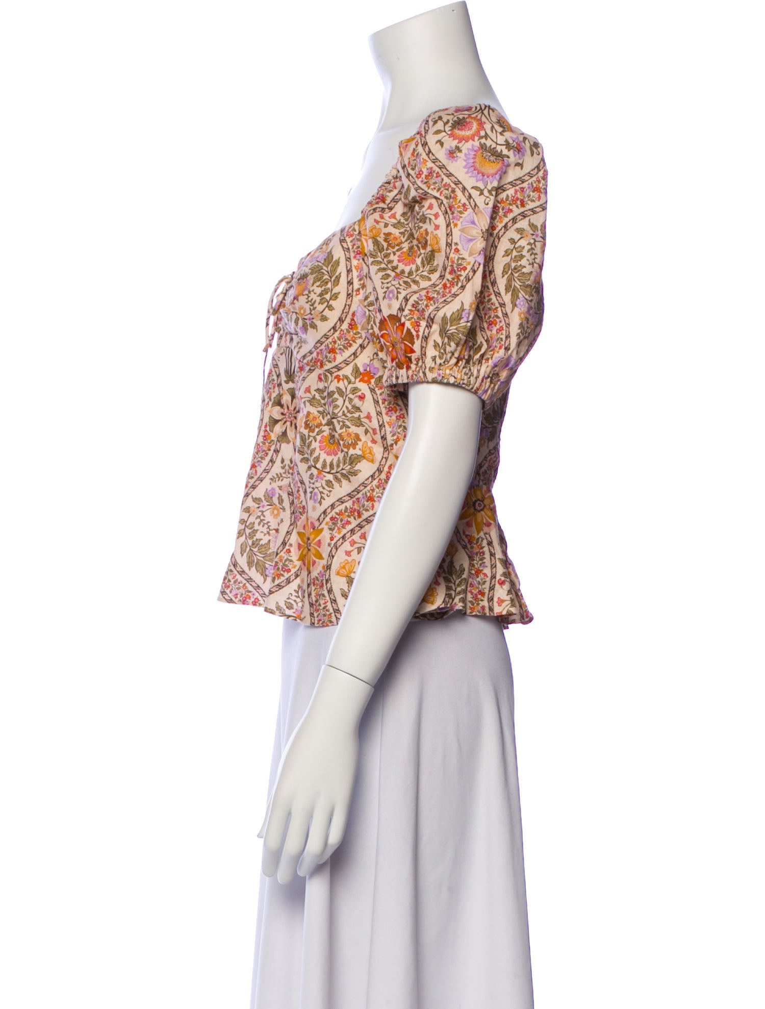 Derek Lam 10 Crosby Paisley Print Square Neckline Crop Top w/ Tags