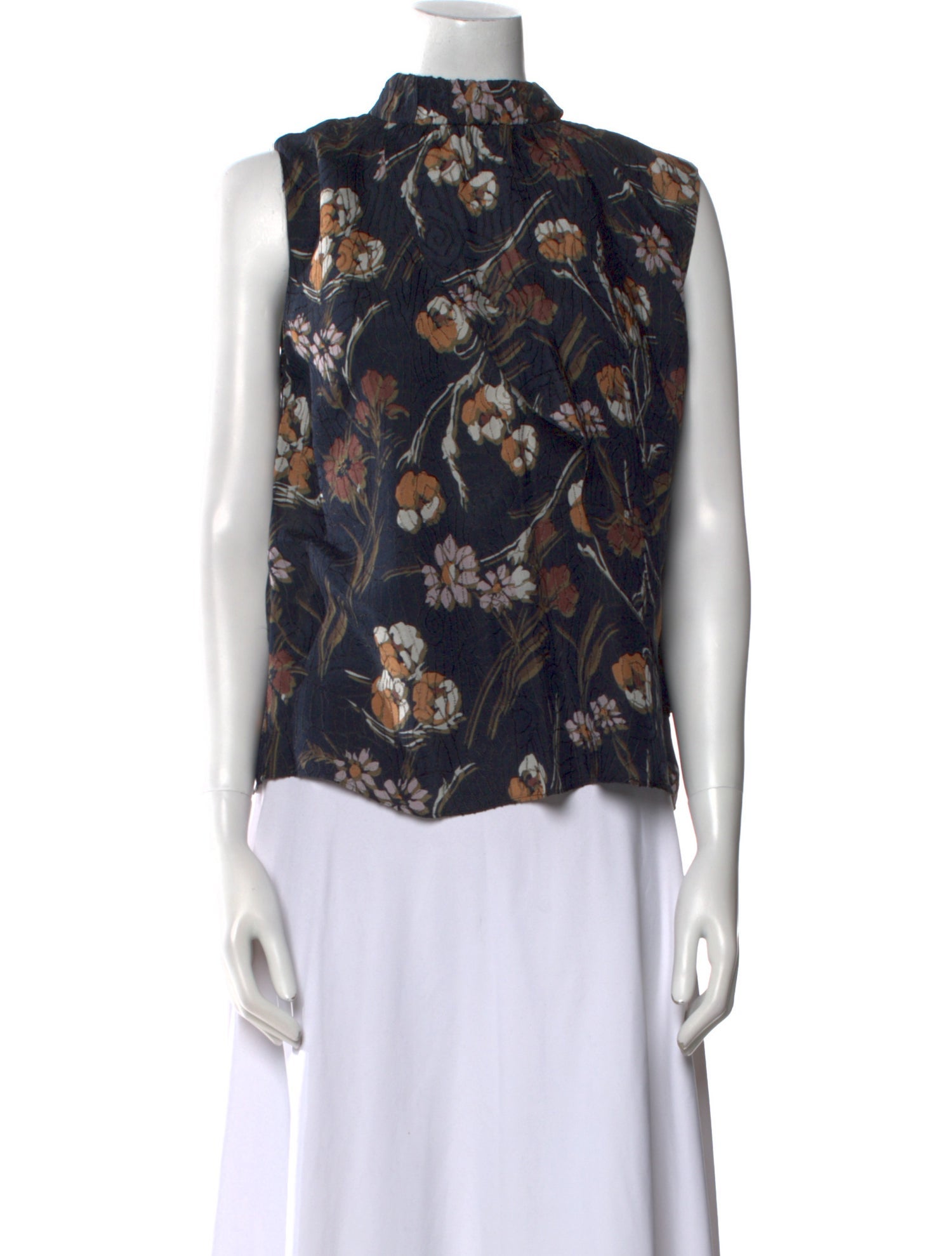 Derek Lam 10 Crosby Floral Print Mock Neck Blouse w/ Tags