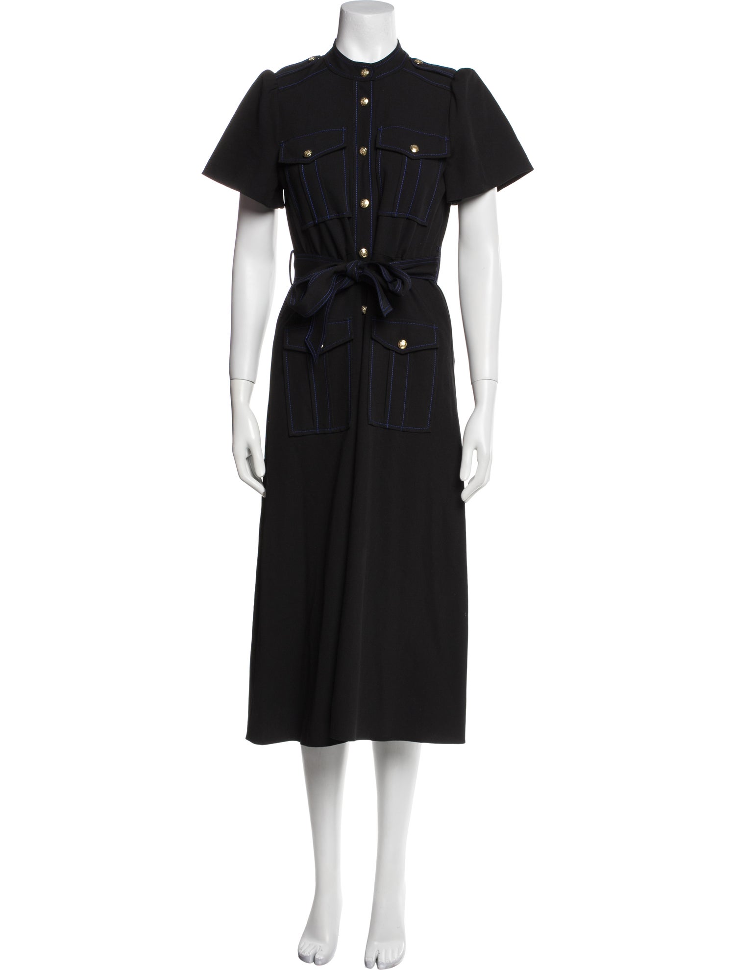 Derek Lam 10 Crosby Mock Neck Midi Length Dress