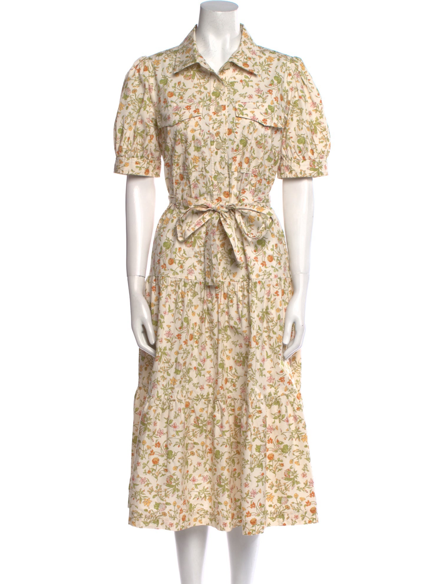 Derek Lam 10 Crosby Floral Print Midi Length Dress