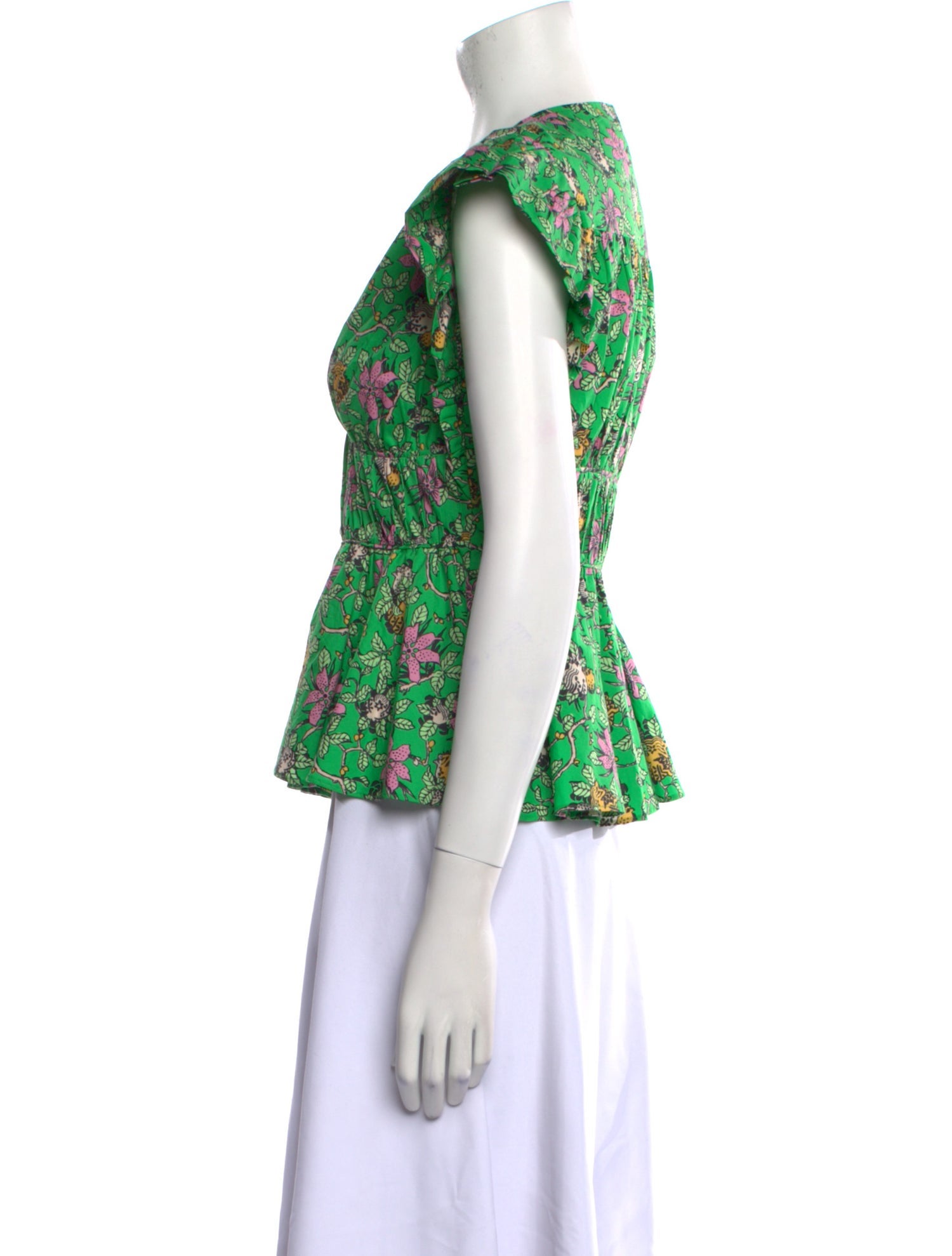 Derek Lam 10 Crosby Floral Print V-Neck Blouse