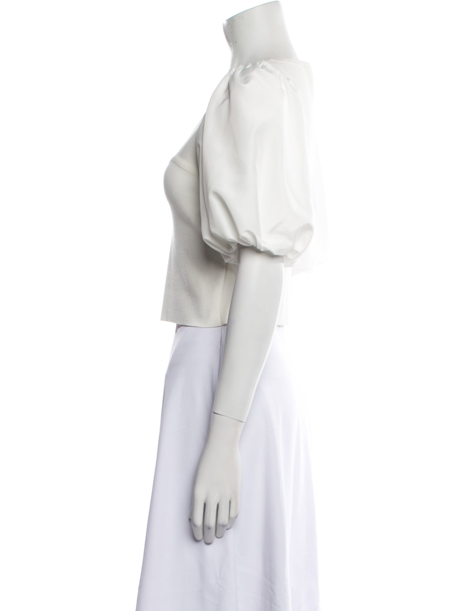 Derek Lam 10 Crosby Scoop Neck Short Sleeve Crop Top