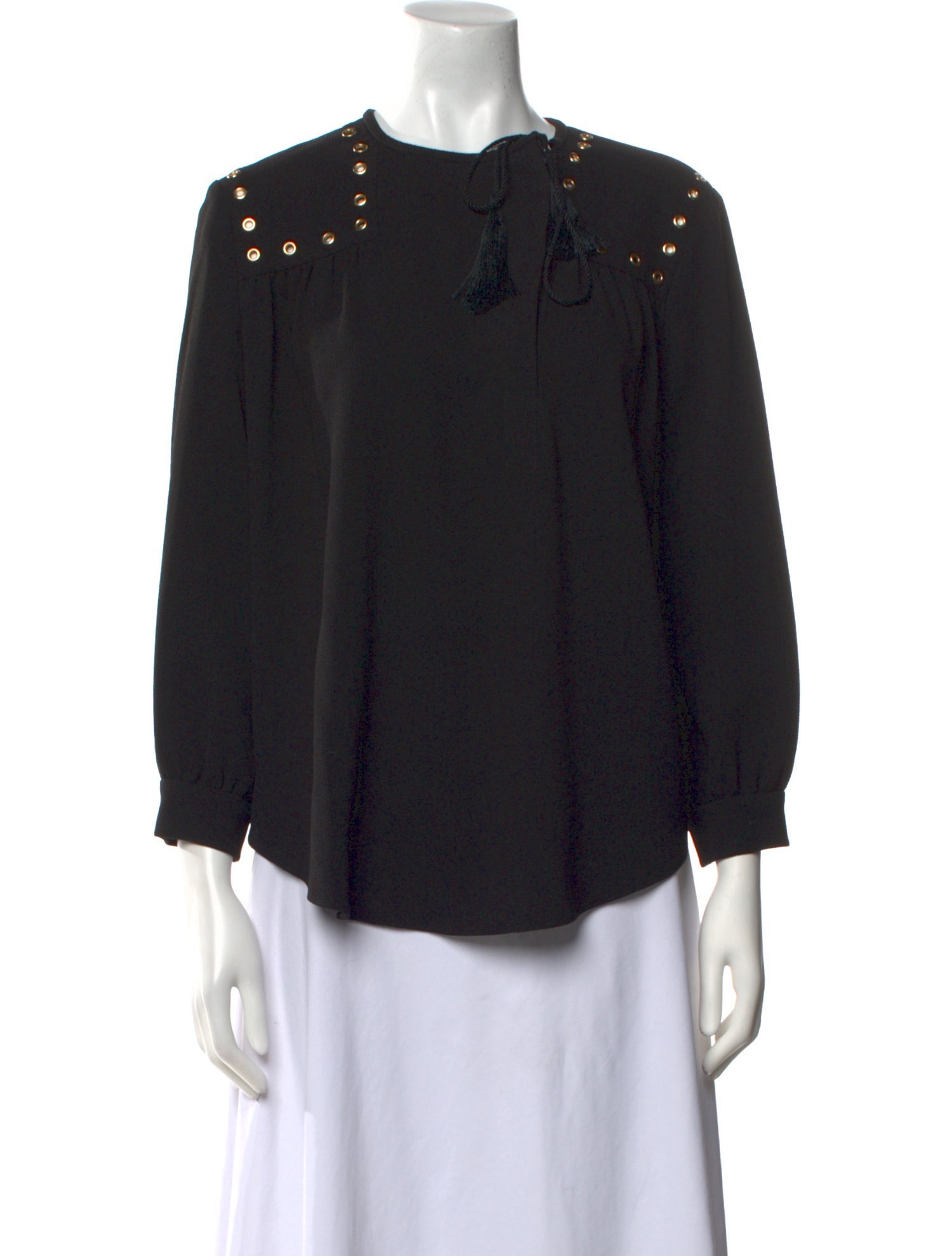 Derek Lam 10 Crosby Crew Neck Three-Quarter Sleeve Blouse