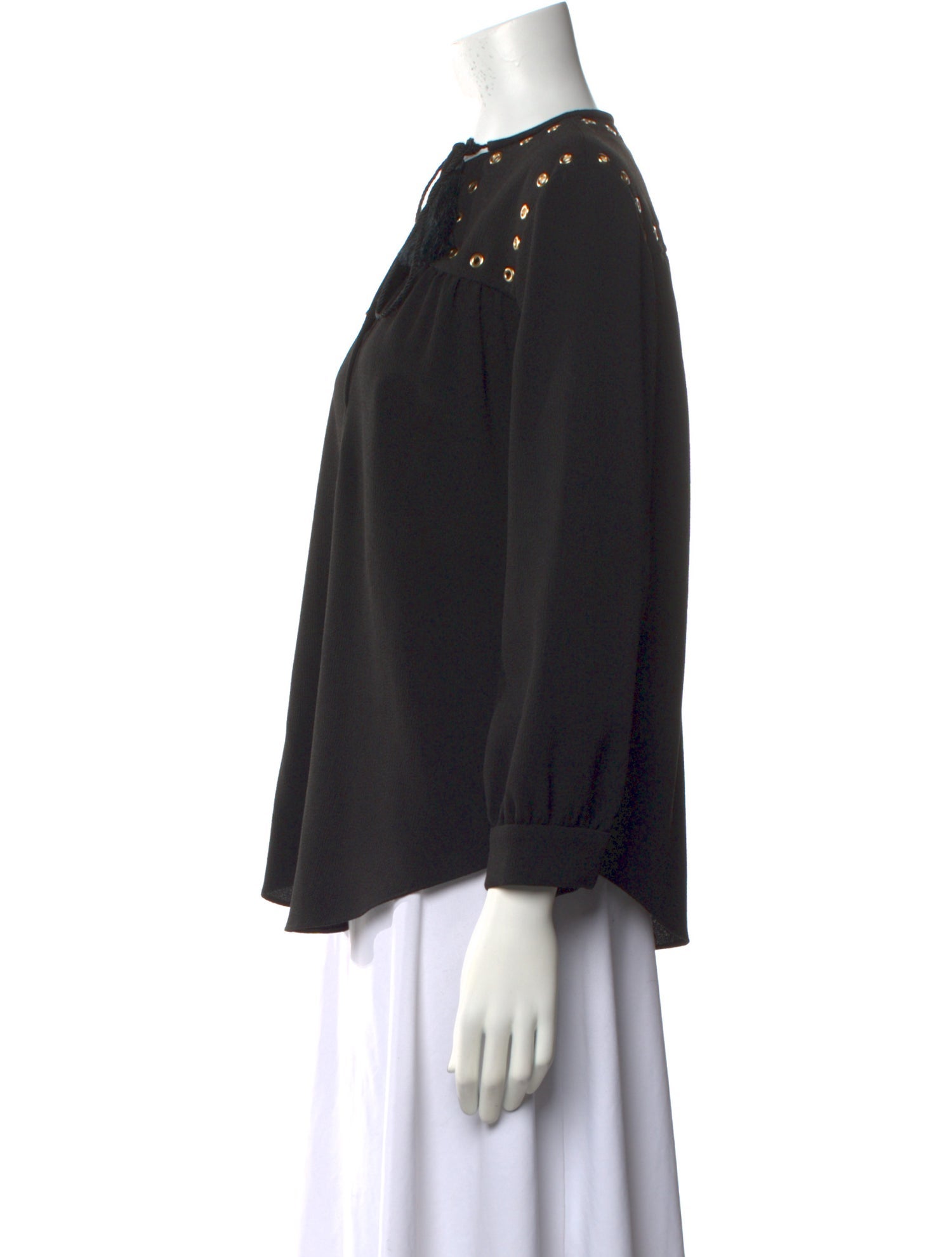 Derek Lam 10 Crosby Crew Neck Three-Quarter Sleeve Blouse