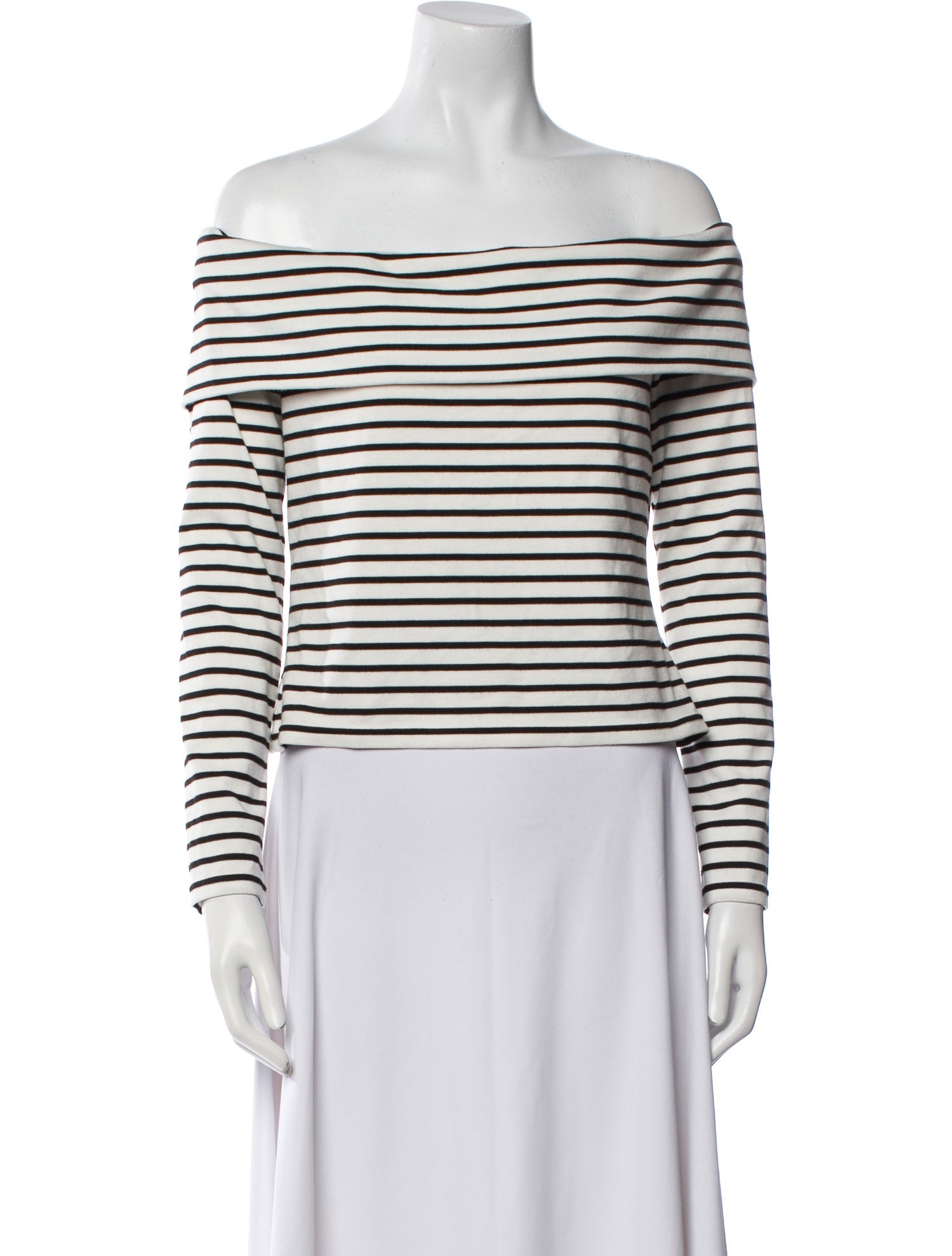 Derek Lam 10 Crosby Striped Off-The-Shoulder Top