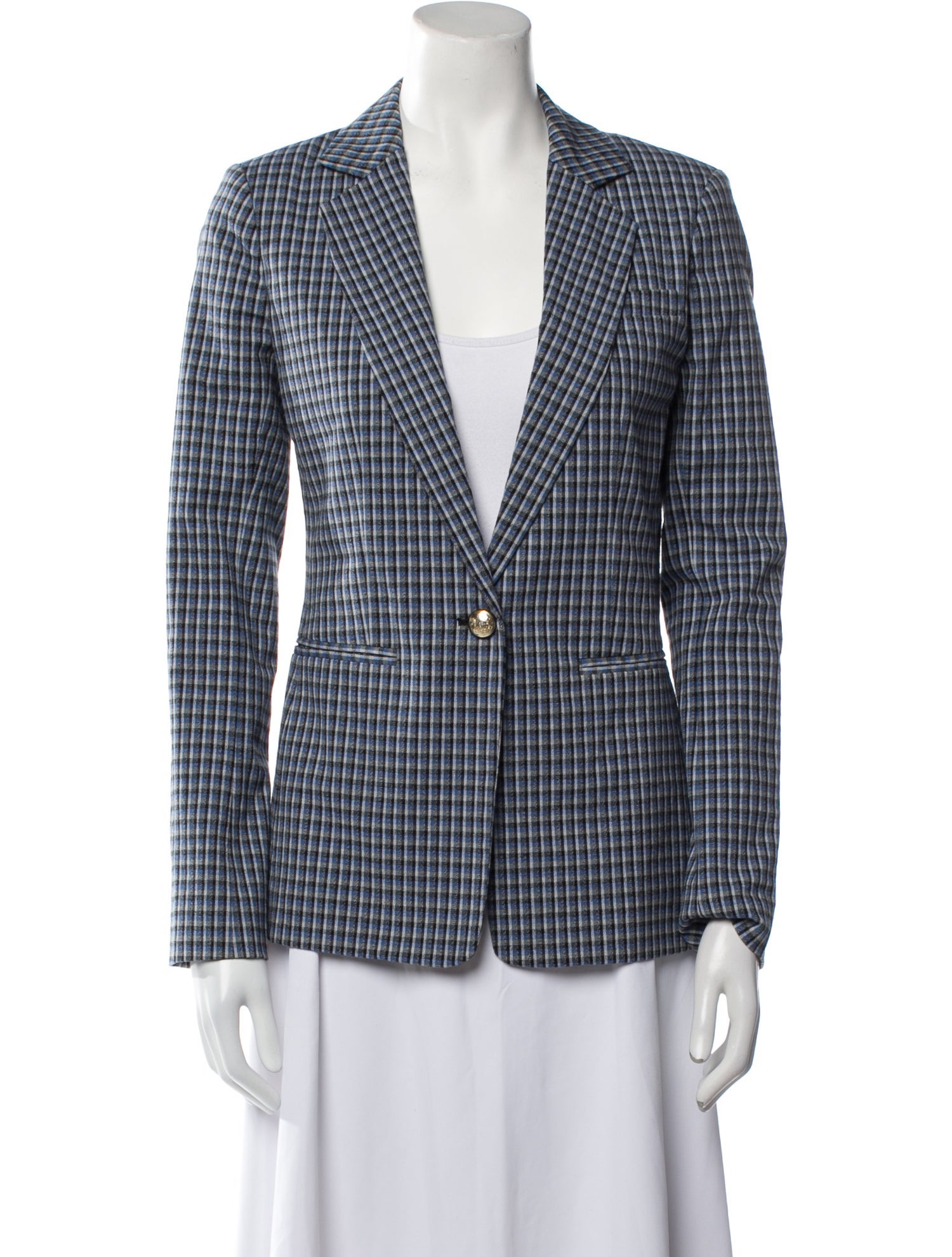 Derek Lam 10 Crosby Plaid Print Blazer