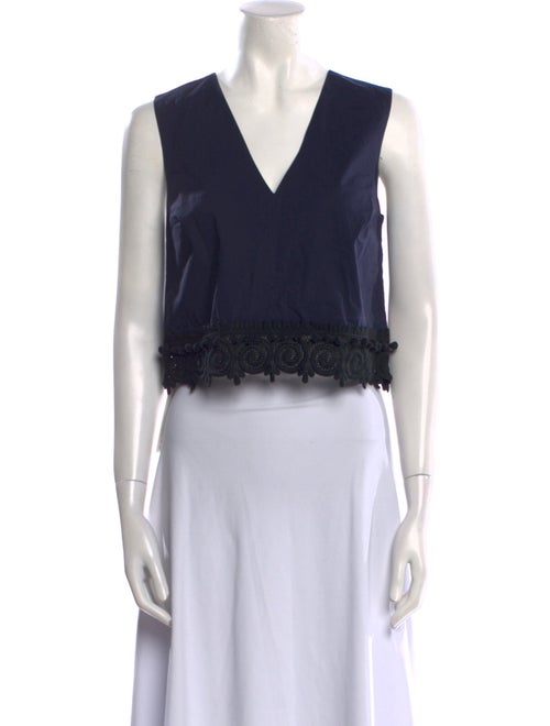 Derek Lam 10 Crosby V-Neck Sleeveless Crop Top