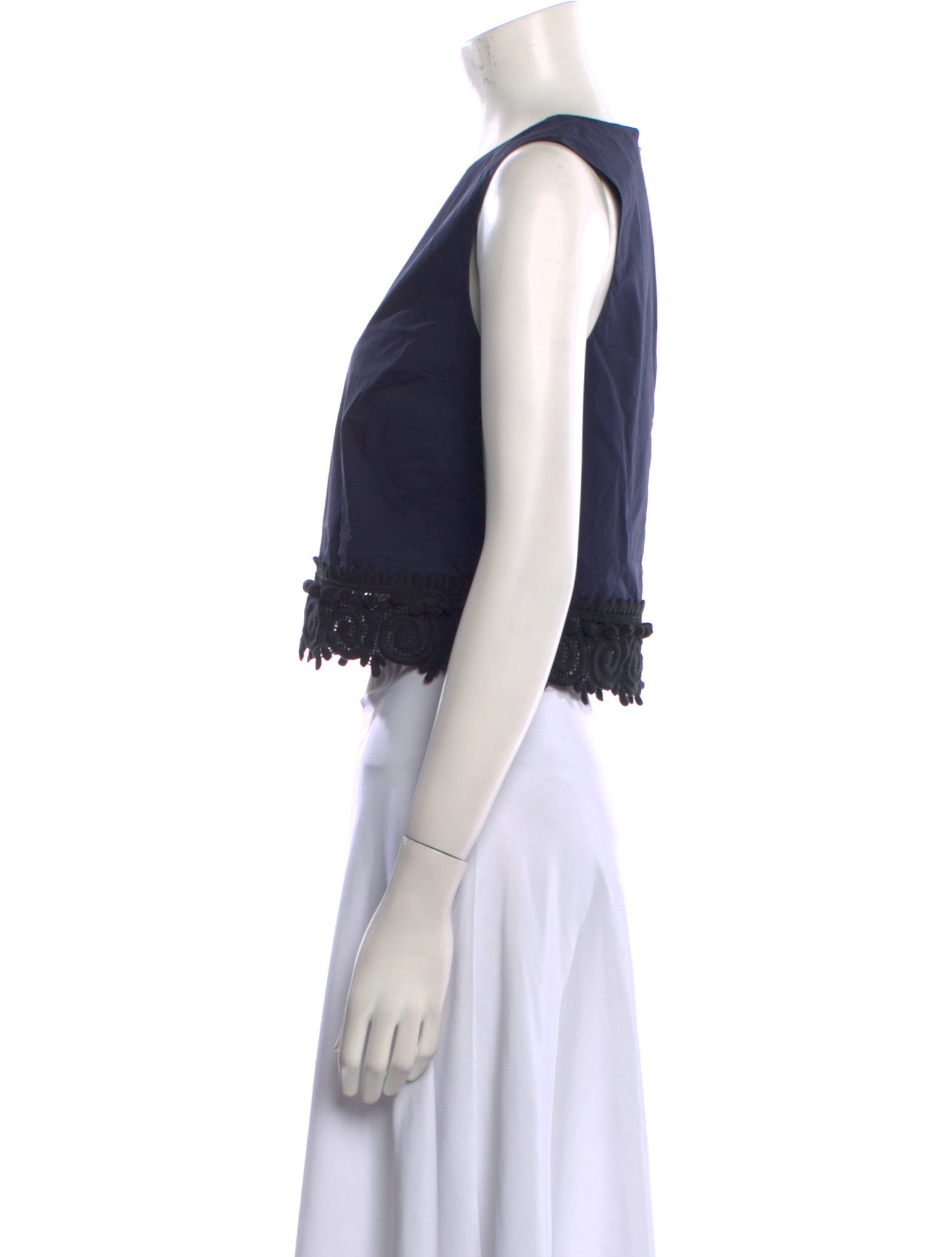 Derek Lam 10 Crosby V-Neck Sleeveless Crop Top