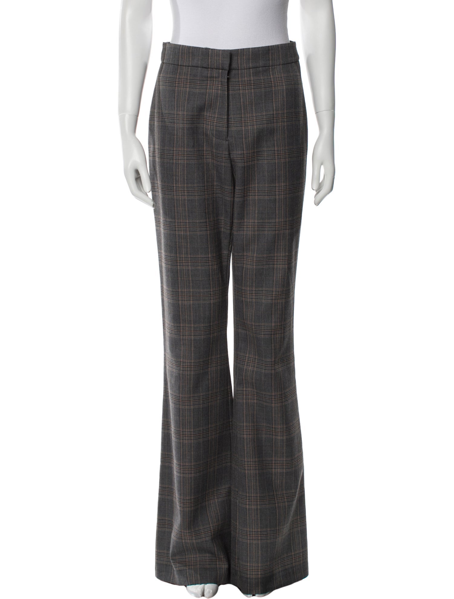 Derek Lam 10 Crosby Plaid Print Wide Leg Pants