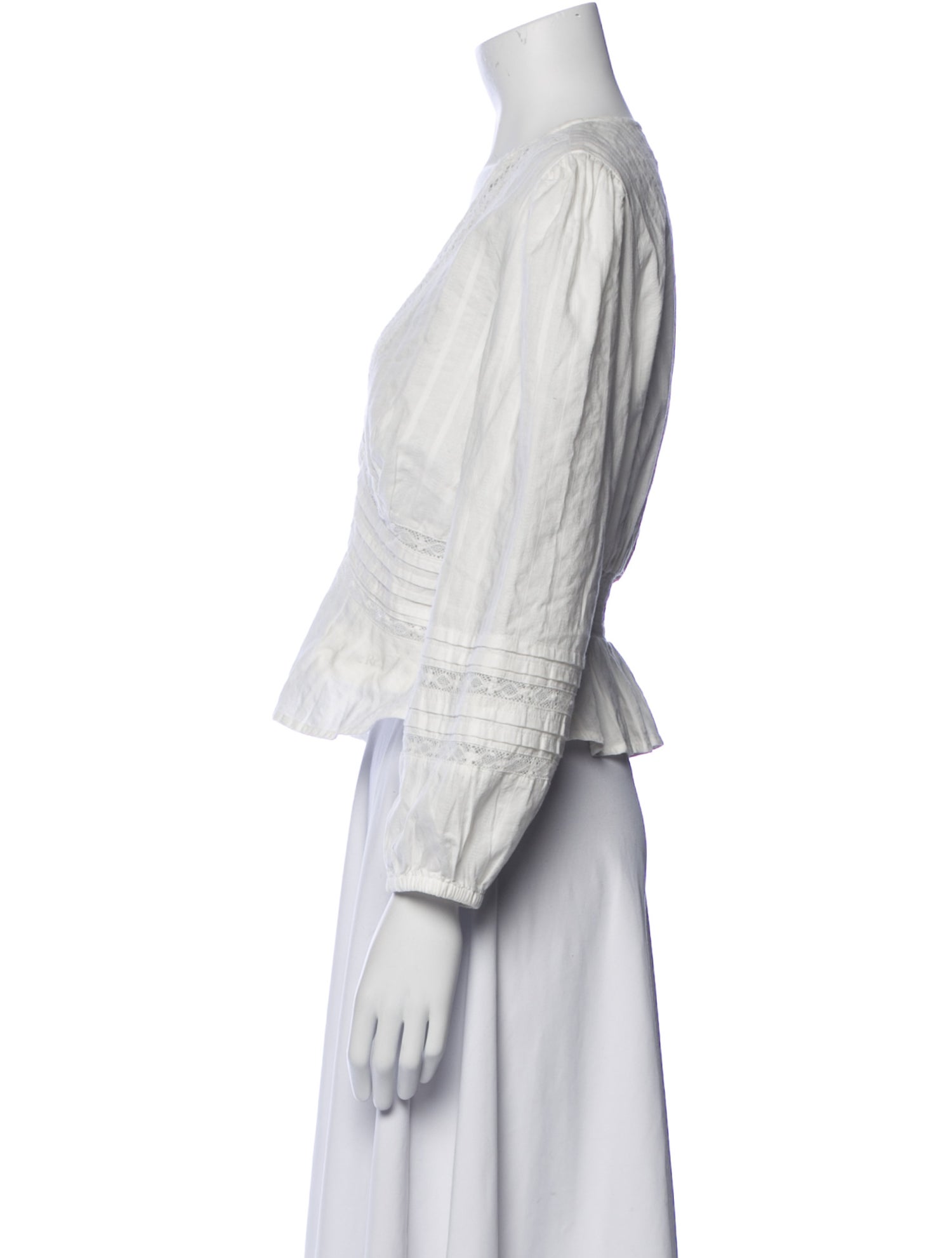 Derek Lam 10 Crosby V-Neck Three-Quarter Sleeve Crop Top