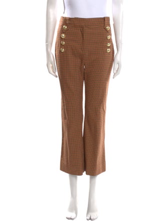 Derek Lam 10 Crosby Plaid Print Wide Leg Pants