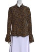 Derek Lam 10 Crosby Silk Printed Button-Up Top