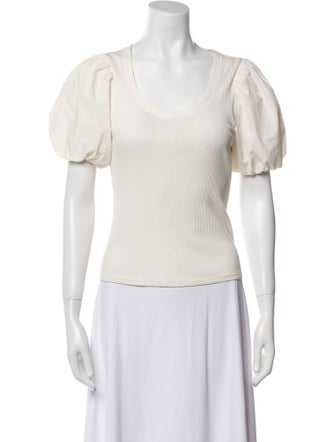 Derek Lam 10 Crosby Scoop Neck Short Sleeve T-Shirt